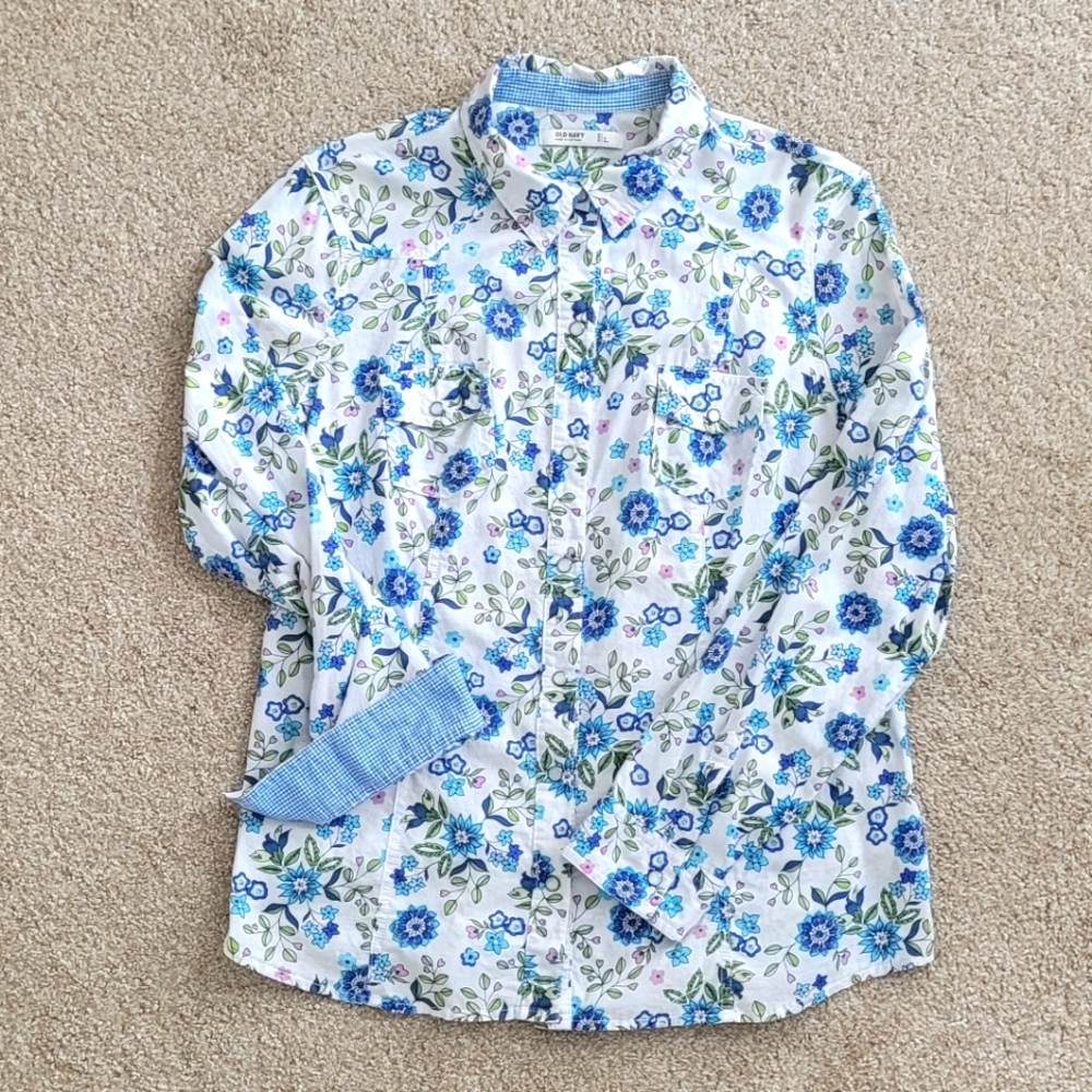 Cotton floral print shirt